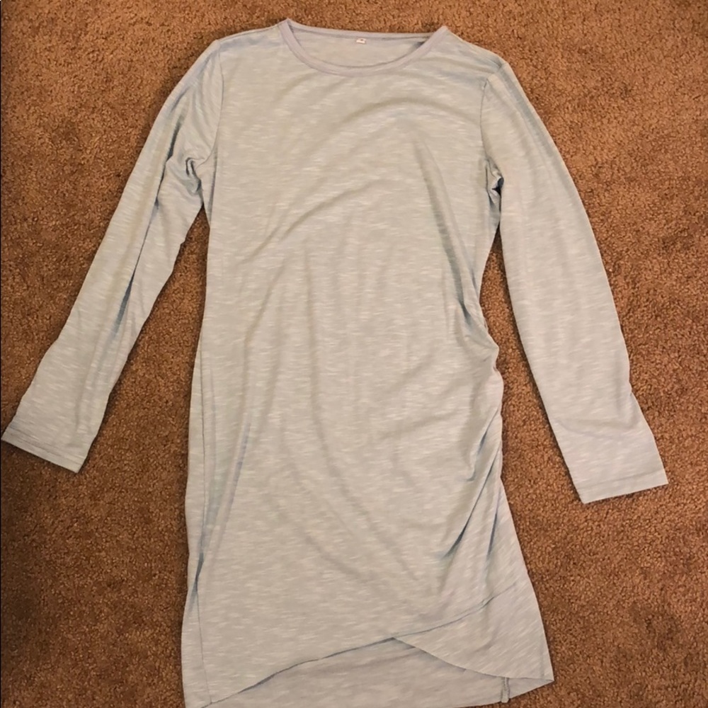Long sleeve baby blue dress